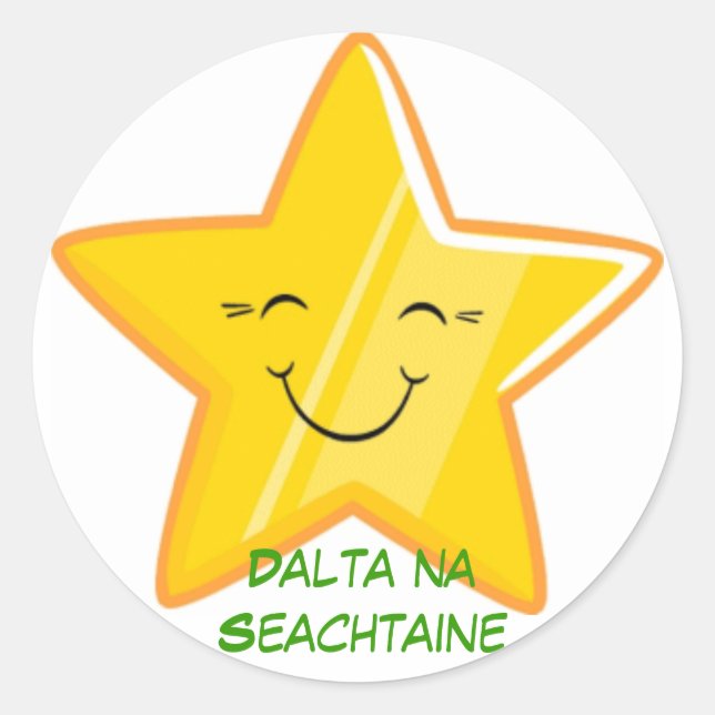 Dalta na Seachtaine = Student of the week Classic Round Sticker (Front)