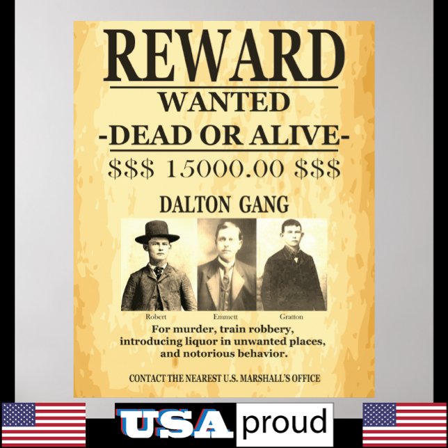 Dalton Gang Reward Offered Wanted Poster (Creator Uploaded)