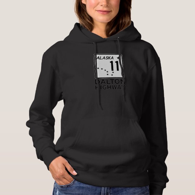 DALTON HIGHWAY ALASKA ROUTE 11 ROAD SIGN ALASKAN H HOODIE (Front)