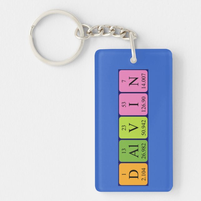 Dalvin periodic table name keyring (Front)