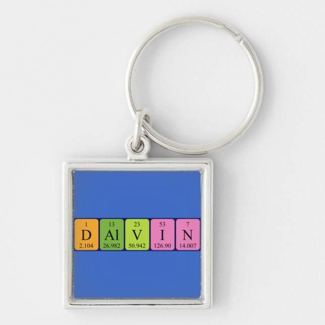 Dalvin periodic table name keyring (Front)