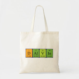 Dalvin periodic table name tote bag