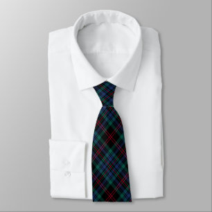 Daly Tartan Royal Blue and Black Plaid Pattern Tie