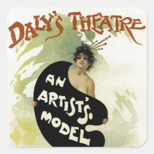 Daly's Theatre ~ An Artist's Model Square Sticker