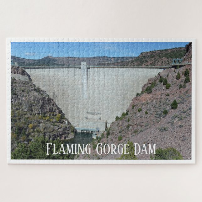 Dam at Flaming Gorge Reservoir Utah Photograph Jigsaw Puzzle (Horizontal)