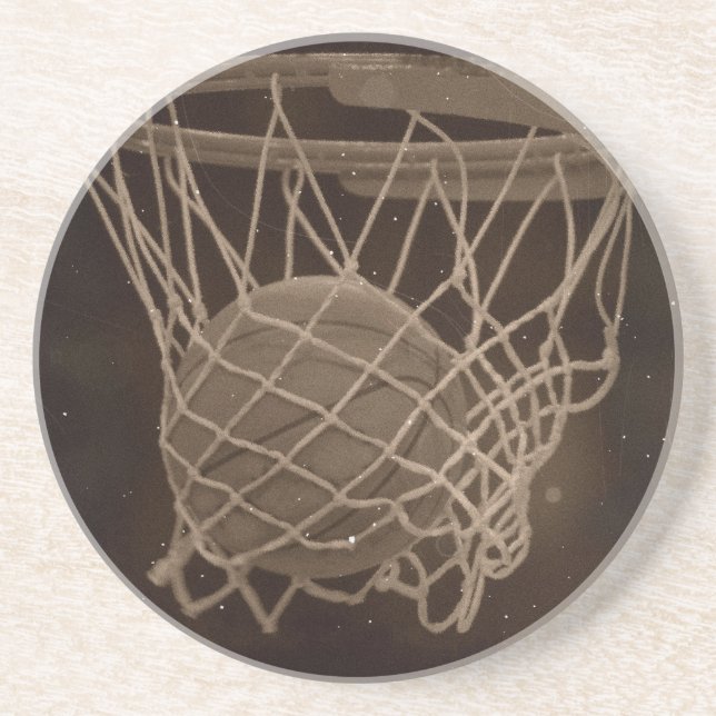 Damaged Basketball Photo Coaster (Front)