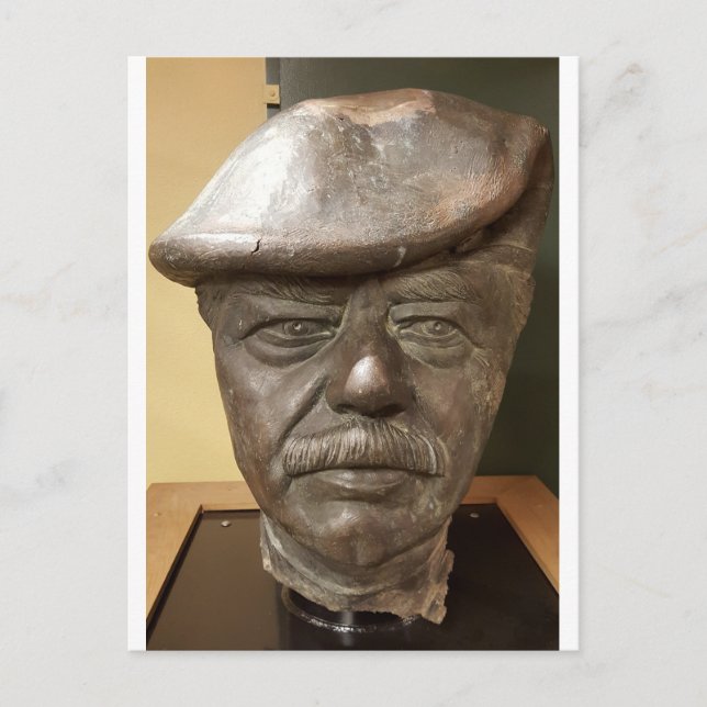 Damaged Head of Saddam Hussein Statue - 2003 Firdo Postcard (Front)