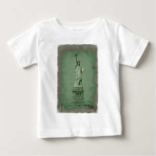 Damaged Photo Effect Statue of Liberty Baby T-Shirt