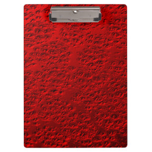 Damaged red metal clipboard