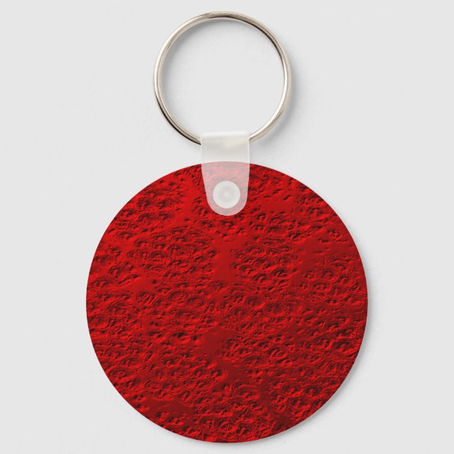 Damaged red metal key ring (Front)