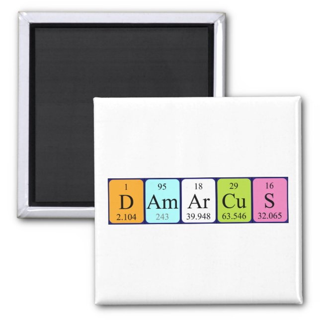 Damarcus periodic table name magnet (Front)