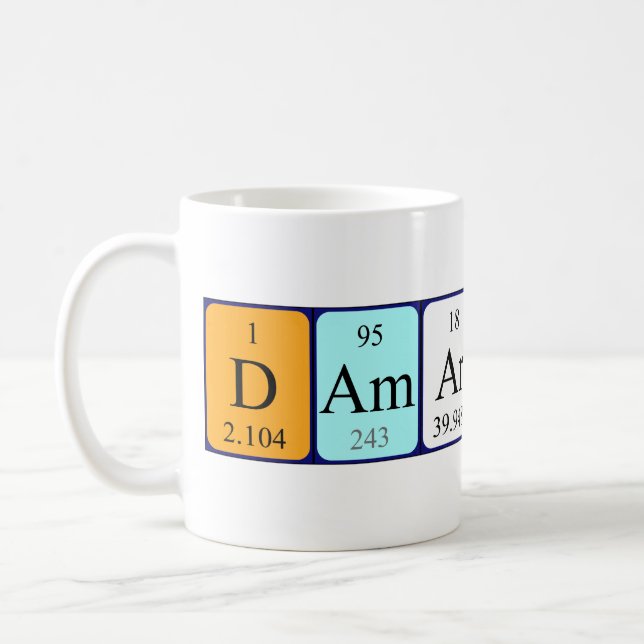 Damarcus periodic table name mug (Left)