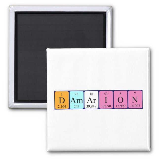 Damarion periodic table name magnet (Front)