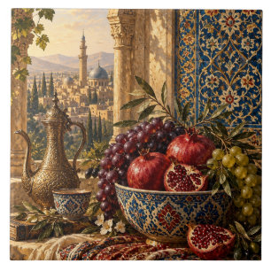 Damascus & Levantine Heritage Still Life Ottoman Tile