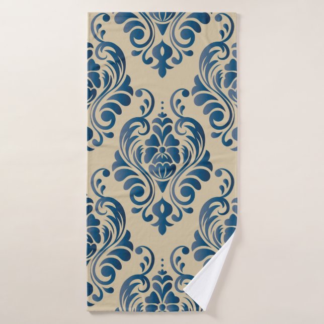 Damascus seamless pattern of floral ornament on be bath towel (Bath Towel)