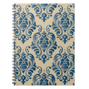 Damascus seamless pattern of floral ornament on be notebook