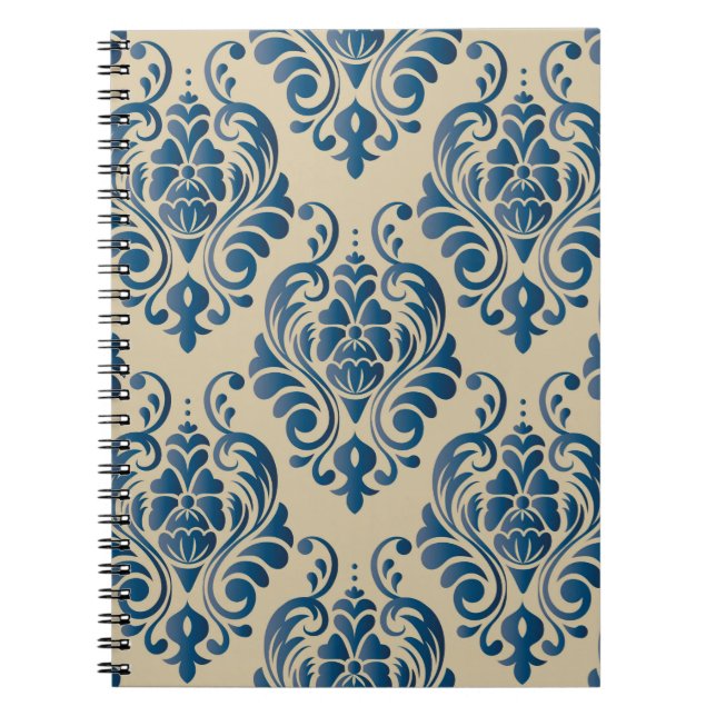 Damascus seamless pattern of floral ornament on be notebook (Front)