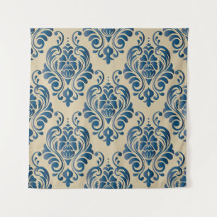 Damascus seamless pattern of floral ornament on be tapestry