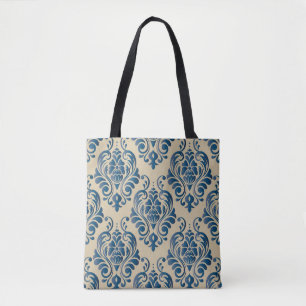 Damascus seamless pattern of floral ornament on be tote bag