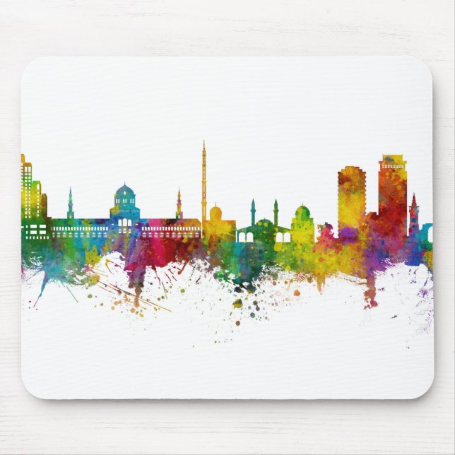 Damascus Syria Skyline Mouse Mat (Front)