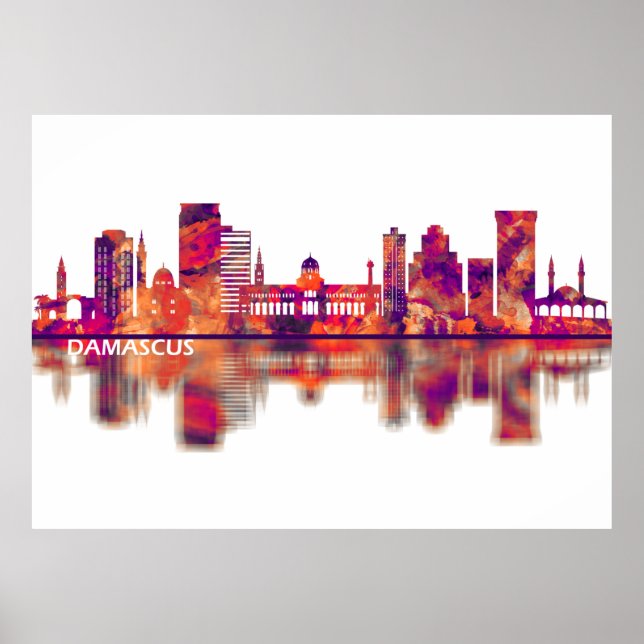 Damascus Syria Skyline Poster (Front)