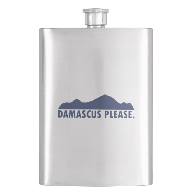  Damascus Virginia Please Hip Flask (Front)