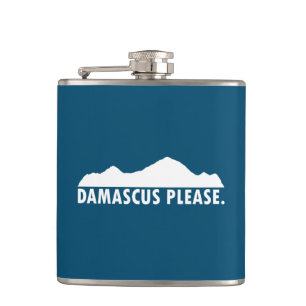 Damascus Virginia Please Hip Flask