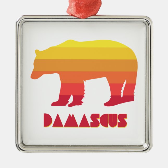 Damascus Virginia Rainbow Bear Metal Tree Decoration (Front)