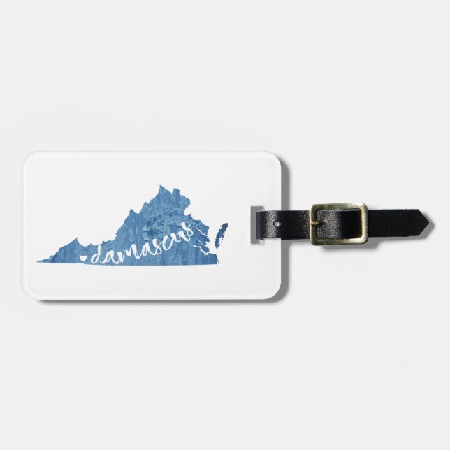Damascus, Virginia Wood Grain Luggage Tag (Front Horizontal)