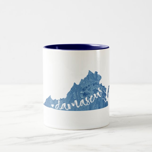 Damascus, Virginia Wood Grain Two-Tone Coffee Mug (Center)