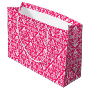 Damask 03 Pink-White-Large Gift Bag