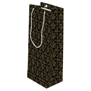 Damask 06 Black-Gold-Wine Gift Bag