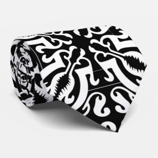 Damask 1 (black & white) tie
