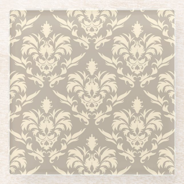 Damask 2 glass coaster (Front)