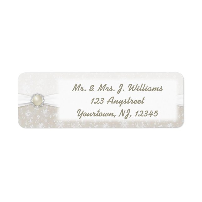 Damask 30th Wedding Anniversary Address Label (Front)