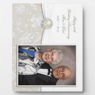Damask 30th Wedding Anniversary Photo Plaque