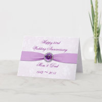 Damask 33rd Wedding Anniversary Greeting Card