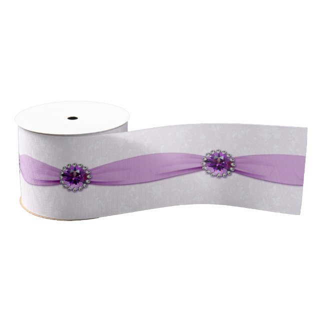 Damask 33rd Wedding Anniversary Ribbon Grosgrain Ribbon (Spool)