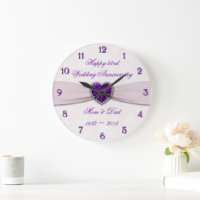 Damask 33rd Wedding Anniversary Wall Clock
