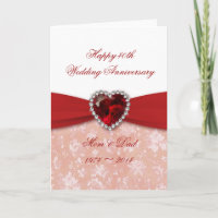 Damask 40th Wedding Anniversary Design