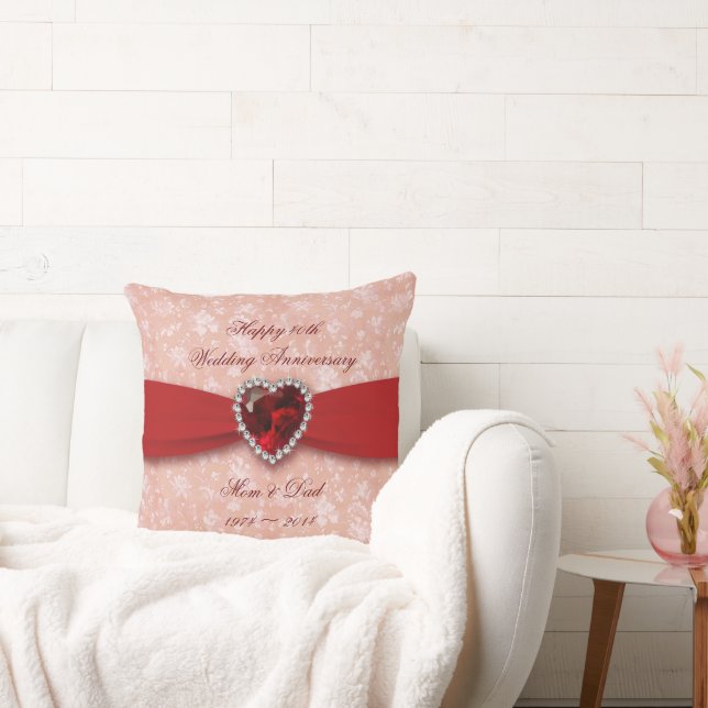 Damask 40th Wedding Anniversary Design Cushion (Couch)
