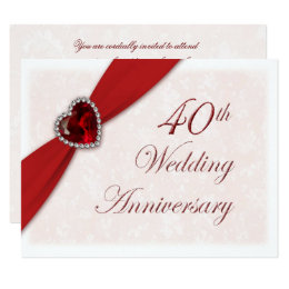  40th  Wedding  Anniversary  Invitations  Announcements 