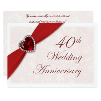  Ruby  Wedding  Anniversary  Invitations  Announcements  