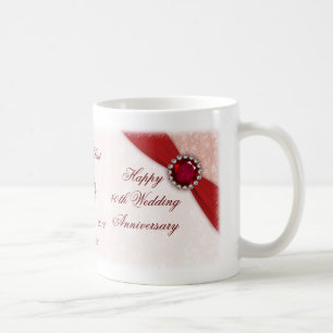 Damask 40th Wedding Anniversary Mug