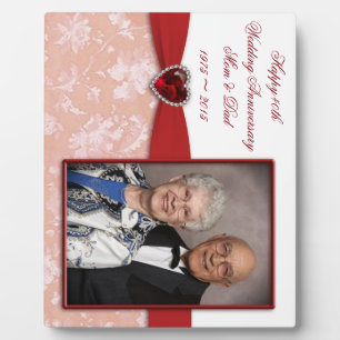 Damask 40th Wedding Anniversary Photo Plaque