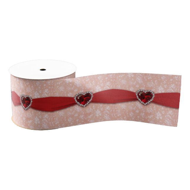 Damask 40th Wedding Anniversary Ribbon Grosgrain Ribbon (Spool)