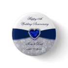 Damask 45th Wedding Anniversary Button