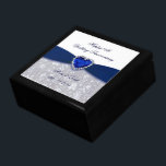 Damask 45th Wedding Anniversary Gift Box<br><div class="desc">A Digitalbcon Images Design featuring a sapphire blue and white colour and damask design theme with a variety of custom images, shapes, patterns, styles and fonts in this one-of-a-kind "Damask 45th Wedding Anniversary Design". With this attractive and elegant design choice you'll have all your decorations, gift ideas and party favours...</div>
