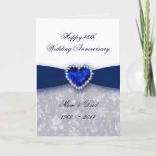 Damask 45th Wedding Anniversary Greeting Card