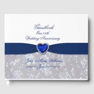 Damask 45th Wedding Anniversary Guestbook